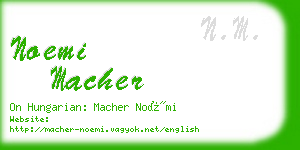 noemi macher business card